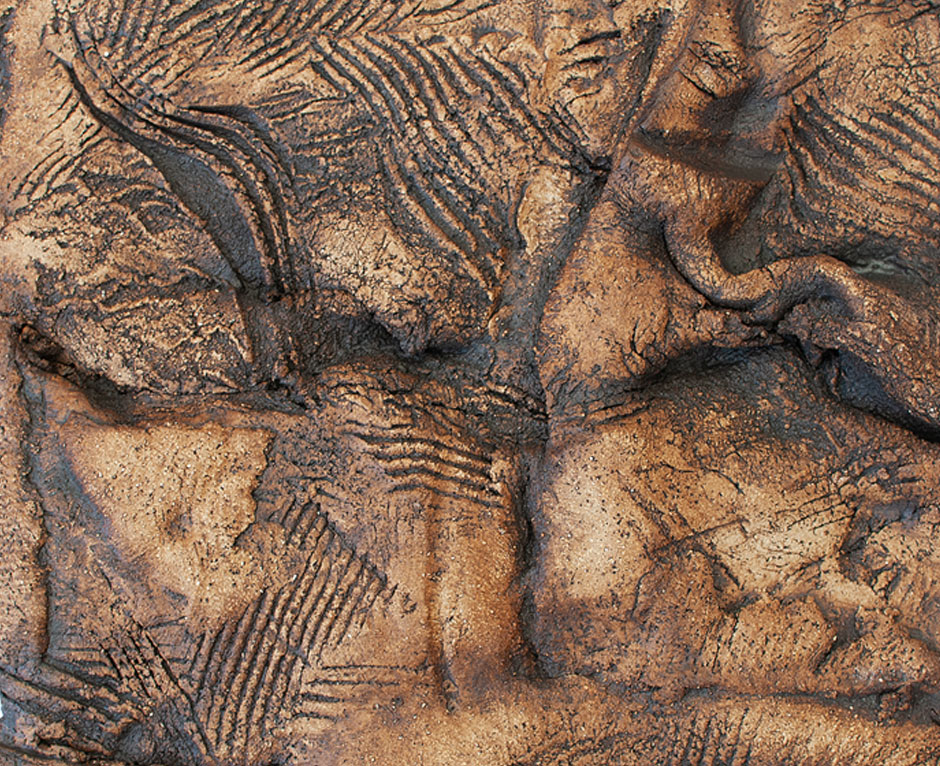 Wall plaque of landscape patterns and textures